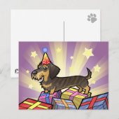 Verjaardag Dachshund (draadhaar) Briefkaart (Voorkant / Achterkant)