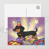 Verjaardag Dachshund (gladde jas) Briefkaart (Voorkant / Achterkant)