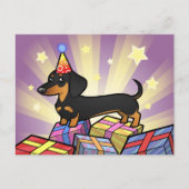Verjaardag Dachshund (gladde jas) Briefkaart (Voorkant)