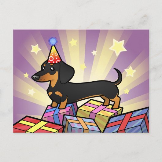 Verjaardag Dachshund (gladde jas) Briefkaart (Voorkant)