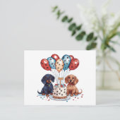 Verjaardag Dachshund Honden Briefkaart (Staand voorkant)
