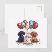 Verjaardag Dachshund Honden Briefkaart (Voorkant / Achterkant)