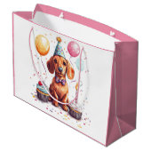 Verjaardag Dachshund Honden Groot Cadeauzakje (Achterkant Gekanteld)