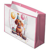 Verjaardag Dachshund Honden Groot Cadeauzakje (Voorkant Gekanteld)