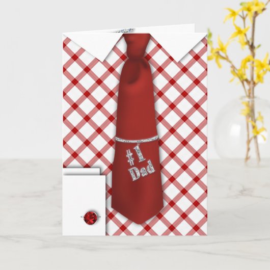 VERJAARDAG - DAD - TIE/SHIRT KAART (Gele Bloem)