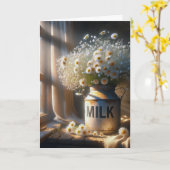 Verjaardag Daisy boeket in oude melkbus Kaart (Gele Bloem)