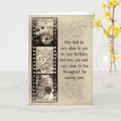 Verjaardag daisy filmstrip kaart (Gele Bloem)