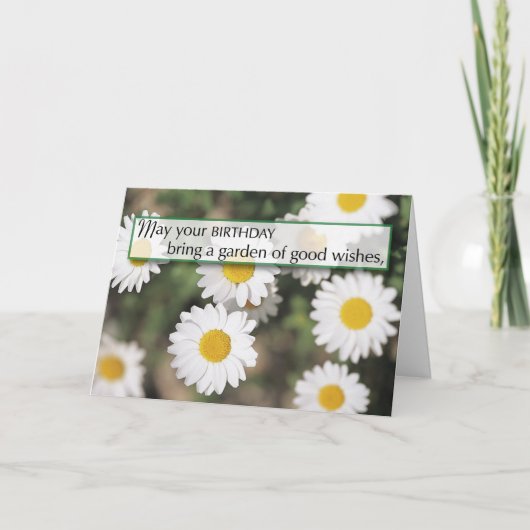Verjaardag Daisy Garden Kaart (Voorkant)