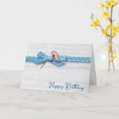 Verjaardag Daisy in Polka Dot Lint Kaart (Gele Bloem)