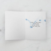 Verjaardag Daisy mand op blauwe fiets Kaart (Binnen)