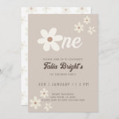 Verjaardag Daisy Natural Boho Retro Vibes Kaart (Voorkant / Achterkant)