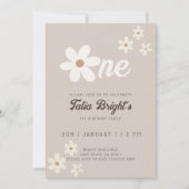 Verjaardag Daisy Natuurlijke Boho Retro Sfeer  Kaart (Voorkant)