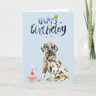 Verjaardag Dalmater puppy Schattig Kaart