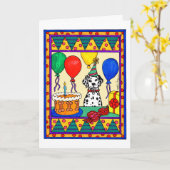 VERJAARDAG DALMATIAN KAART (Gele Bloem)