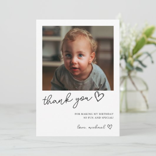 Verjaardag Dank Je Foto Kaart (Staand voorkant)