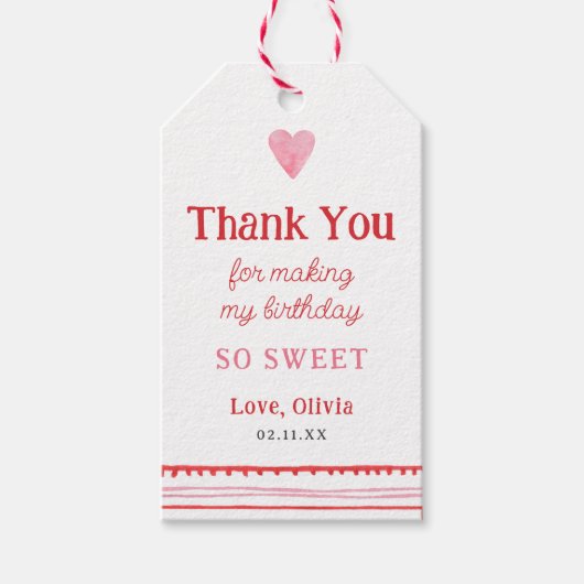 Verjaardag Dank Je Kleine Liefje Meisje Cadeaulabel (Voorkant)