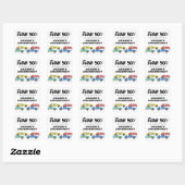 Verjaardag Dank Je Race Auto Vierkante Sticker (Vel)