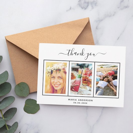 Verjaardag dank u aangepaste foto script bedankkaart