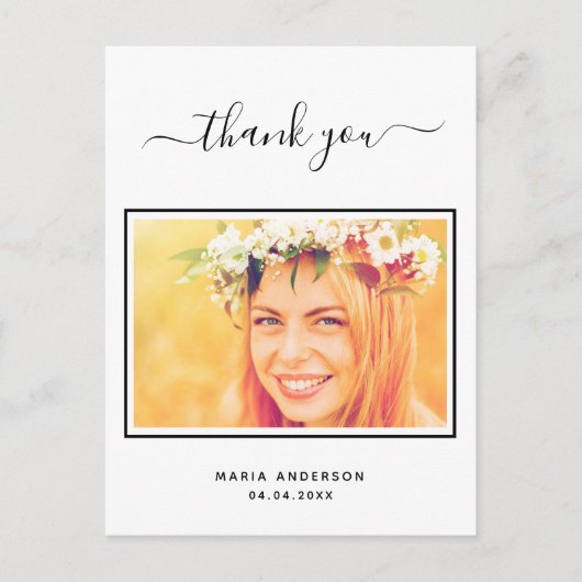 Verjaardag dank u aangepaste foto script briefkaart (Voorkant)