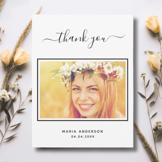 Verjaardag dank u aangepaste foto script briefkaart