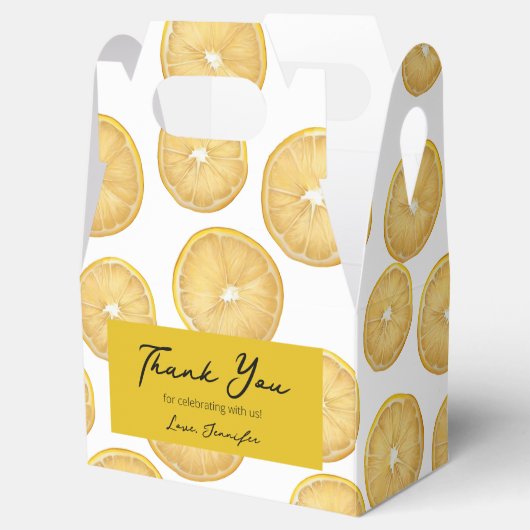 Verjaardag Dank u Favoriet Dozen (Citroen) Bedankdoosjes (Geopend)
