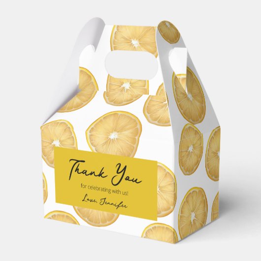 Verjaardag Dank u Favoriet Dozen (Citroen) Bedankdoosjes (Voorkant Zijde)