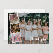 Verjaardag Dank u Foto Collage vrijgezellenfeest Briefkaart (Voorkant / Achterkant)