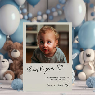 Verjaardag Dank u fotokaart Kaart