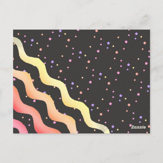 Verjaardag Dank u Fotokaart Waves and Stars Meisje Briefkaart (Achterkant)