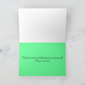 Verjaardag dank u groene cupcake kaart (Binnen)