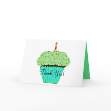 Verjaardag dank u groene cupcake