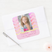 Verjaardag Dank u Kinder Foto Sticker Roze Meisje (Envelop)