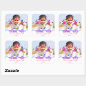 Verjaardag Dank u Kinder Foto Sticker Roze Meisje (Vel)