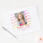 Verjaardag Dank u Kinder Foto Sticker Roze Meisje (Envelop)