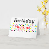 Verjaardag Dank u Polka stippen ballonnen Kaart (Gele Bloem)