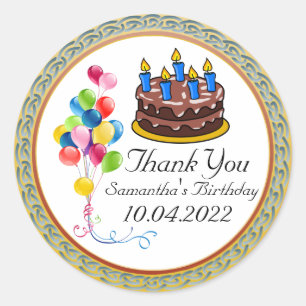 Verjaardag Dank u Sticker