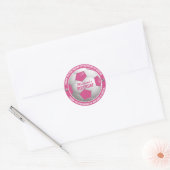 Verjaardag Dank u Voetbal Roze en Wit Ronde Sticker (Envelop)