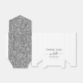 Verjaardag Dank u Zilveren Glitter Monogram Script Bedankdoosjes (Uitgevouwen)