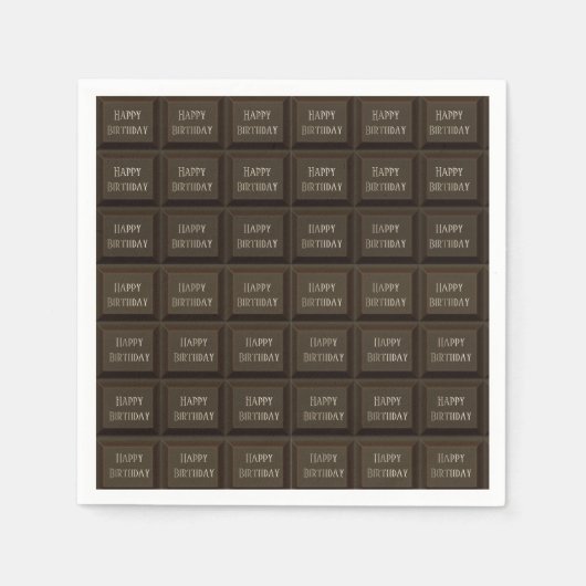 Verjaardag Dark Chocolate Snoep Bar Servet (Voorkant)