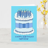 Verjaardag, de Cake en de Kaarsen van de neef de Kaart (Gele Bloem)