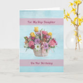 Verjaardag, de Dochter van de Stap, Kleurrijke Kaart (Gele Bloem)