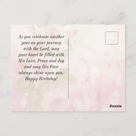 Verjaardag De Heer zegene u Bijbelvers Briefkaart (Achterkant)