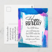 Verjaardag De Heer zegene u Numeri 6 24-26 Bijbel  Briefkaart (Voorkant / Achterkant)