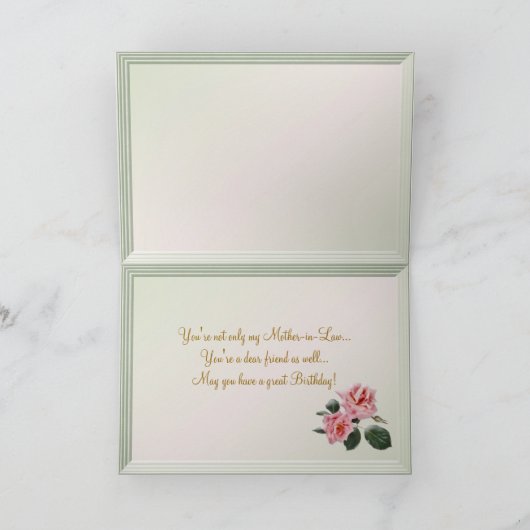 Verjaardag, de Kaart van de Schoonmoeder. Roze (Binnen)