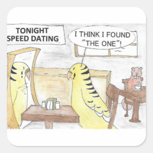 Verjaardag, de parkietenmanier vierkante sticker