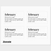 Verjaardag Definitie Februari Rechthoekige Sticker (Vel)
