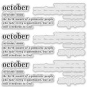 Verjaardag Definitie Oktober Sticker (Voorkant)