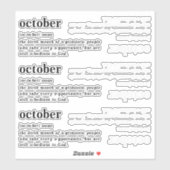 Verjaardag Definitie Oktober Sticker (Vel)