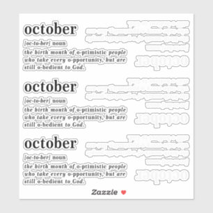 Verjaardag Definitie Oktober Sticker