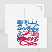 Verjaardag Delen Gedeelde Liefde Briefkaart (Voorkant / Achterkant)